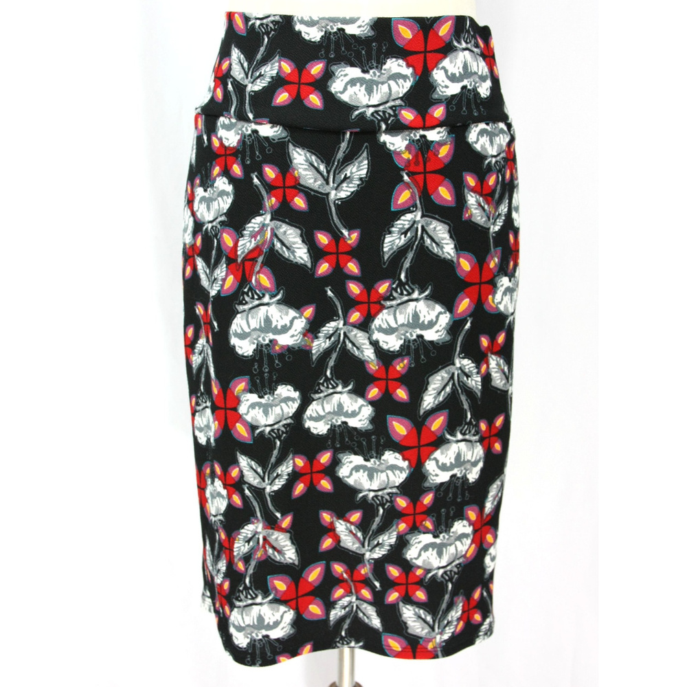 LuLaRoe Cassie Floral Pencil Wiggle Skirt M